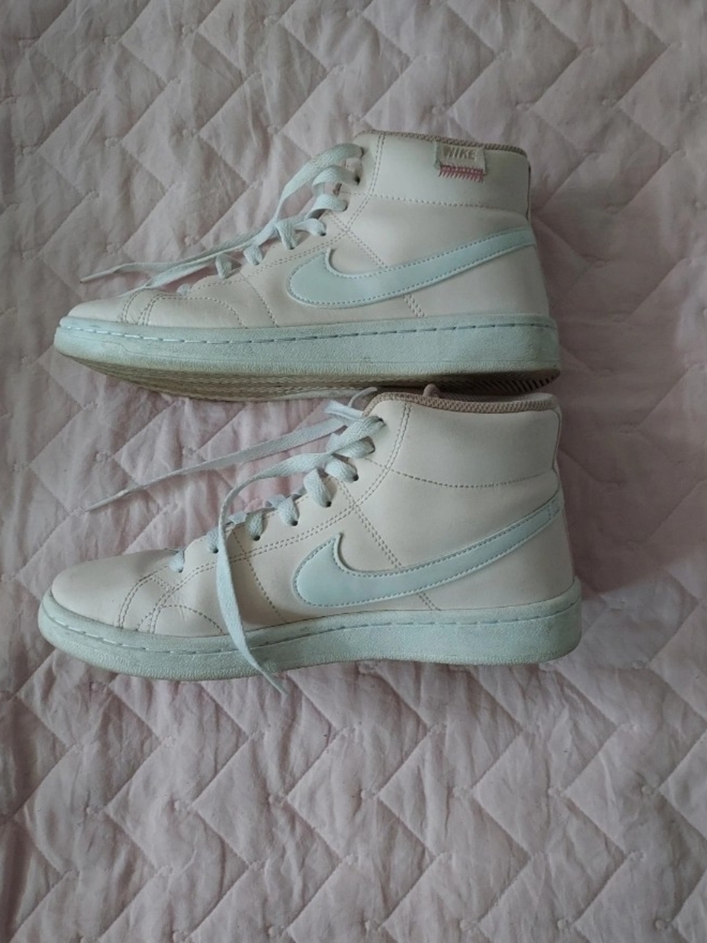 Nike Women’s White & Light Pink High-Top Sneakers